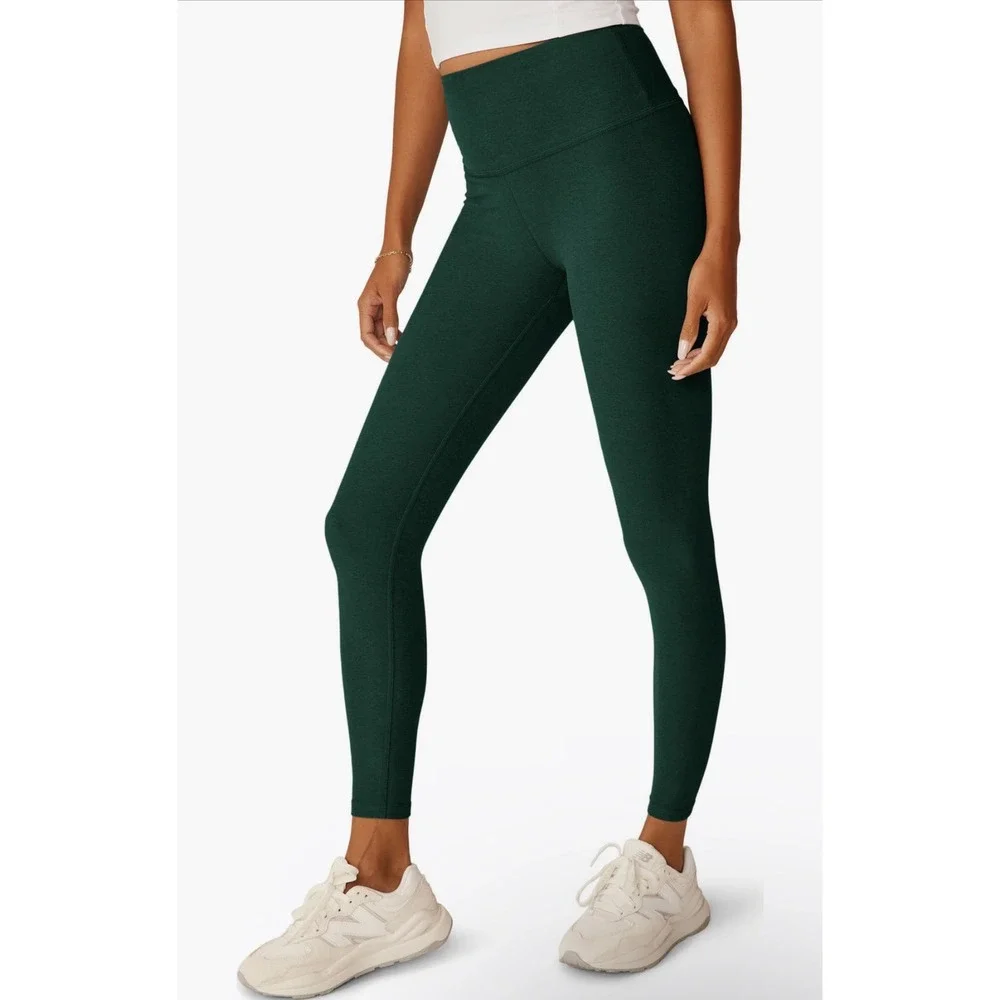 Beyond Yoga Caught in the Midi High Waist Medium Leggings NWT Dark Spruce Green